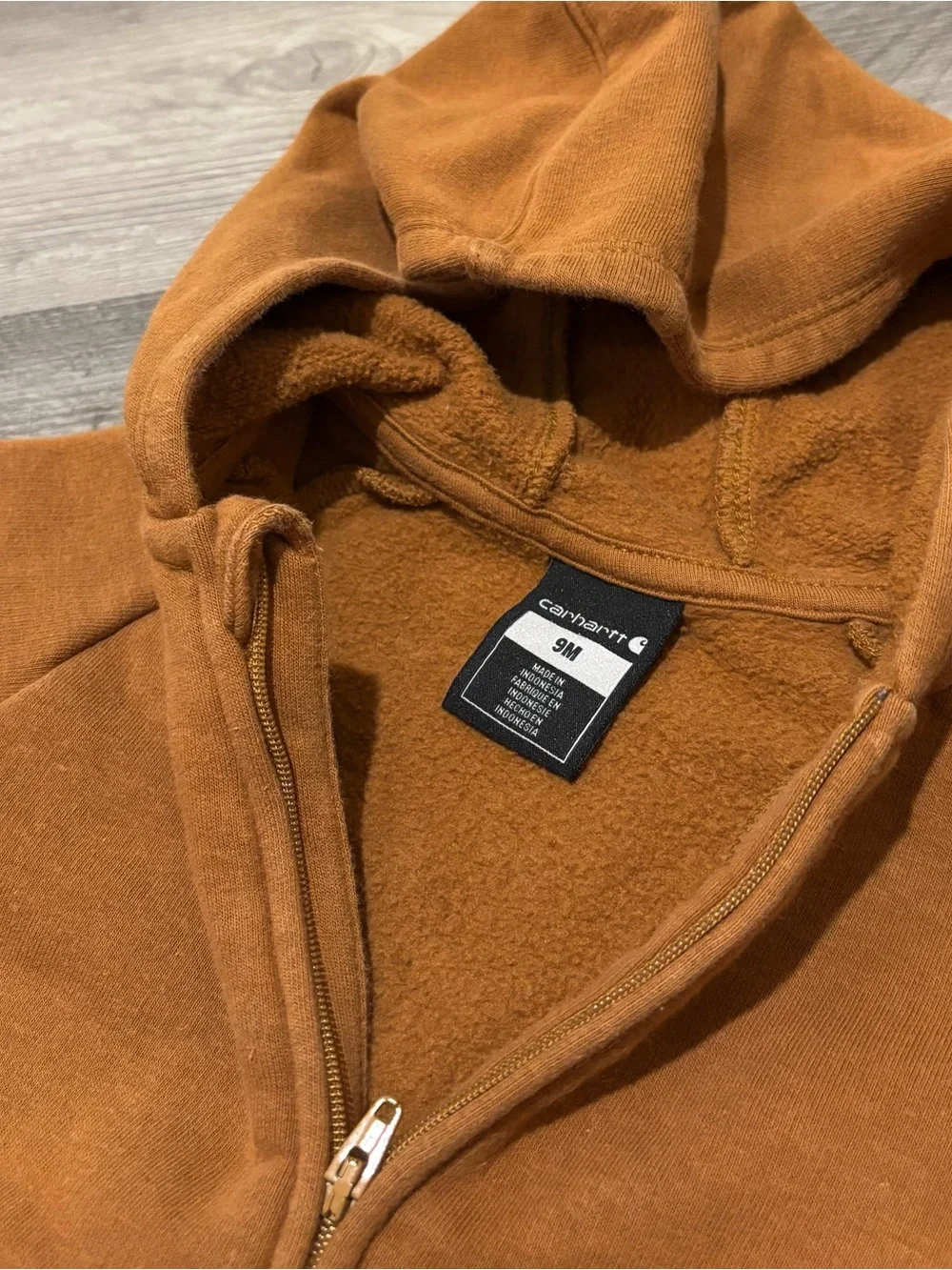 Carhartt Toddler Hooded One-Piece in Rust Brown 9 months